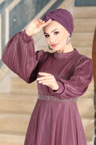 moda selvim Evening Wear 1853AY342 Dried Rose - Thumbnail