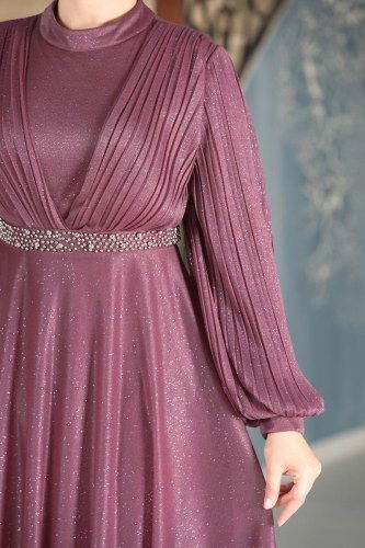 moda selvim Evening Wear 1853AY342 Dried Rose - Thumbnail