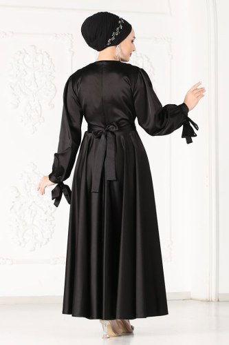 moda selvim Evening Wear 1858AY342 Black - Thumbnail