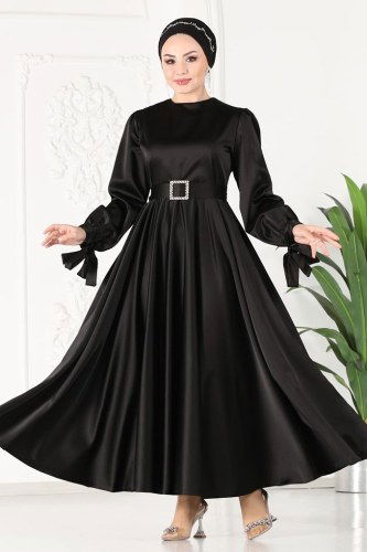 moda selvim Evening Wear 1858AY342 Black - Thumbnail