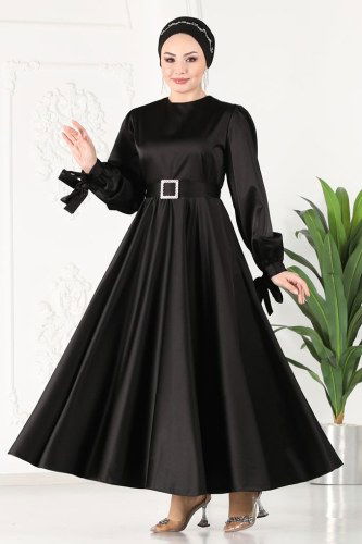 moda selvim Evening Wear 1858AY342 Black - Thumbnail