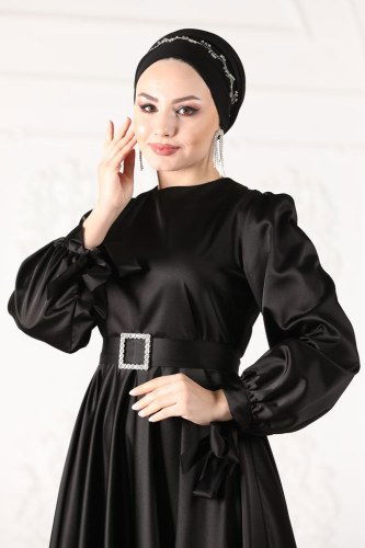 moda selvim Evening Wear 1858AY342 Black - Thumbnail