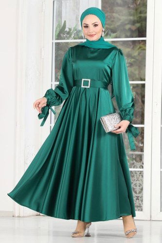 moda selvim Evening Wear 1858AY342 Emerald - Thumbnail