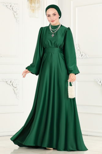 moda selvim Evening Wear 2188PYT687 Emerald - Thumbnail