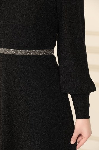moda selvim Evening Wear 22017PN204 Black - Thumbnail