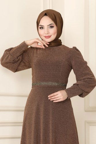 moda selvim Evening Wear 22017PN204 Copper - Thumbnail