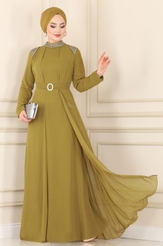 moda selvim Evening Wear 2214PN204 Acid - Thumbnail