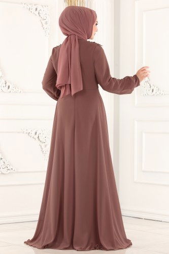 moda selvim Evening Wear 2215PN204 Powder Mink - Thumbnail
