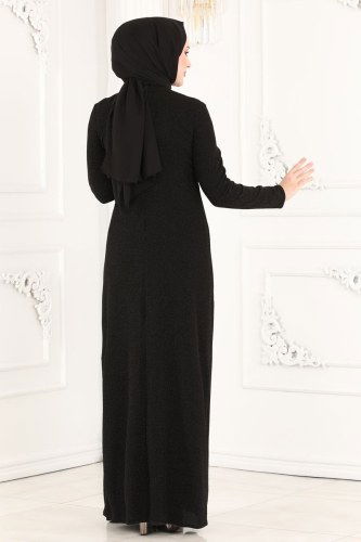 moda selvim Evening Wear 2216PN204 Black - Thumbnail