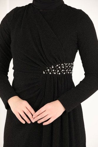 moda selvim Evening Wear 2216PN204 Black - Thumbnail