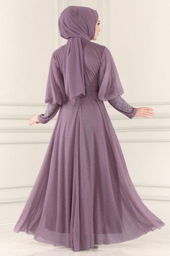 moda selvim 2217PN204 الزهري فساتين سهره - Thumbnail
