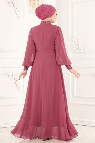 moda selvim Evening Wear 2220PN204 Dried Rose - Thumbnail