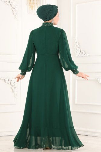 moda selvim Evening Wear 2220PN204 Emerald - Thumbnail