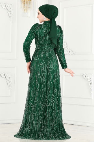 moda selvim Evening Wear 2309MDY868 Emerald - Thumbnail