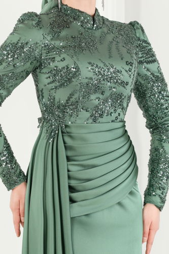 moda selvim Evening Wear 2407MDY868 Mint - Thumbnail