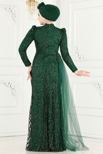 moda selvim Evening Wear 2412MDY868 Emerald - Thumbnail