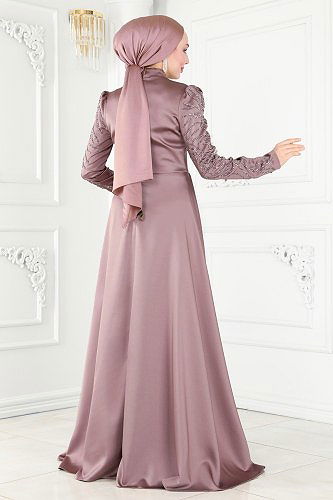 moda selvim Evening Wear 4338D170 Powder Mink - Thumbnail