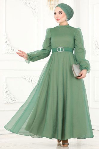 moda selvim Evening Wear 4446ALG474 Mint - Thumbnail