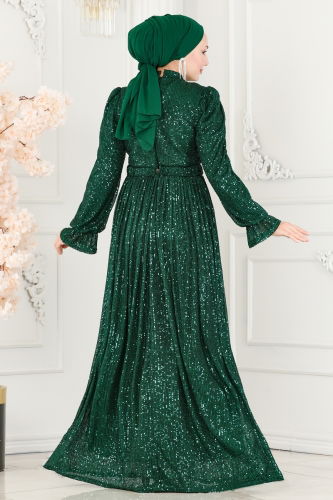 moda selvim Evening Wear 4496D170 Emerald - Thumbnail