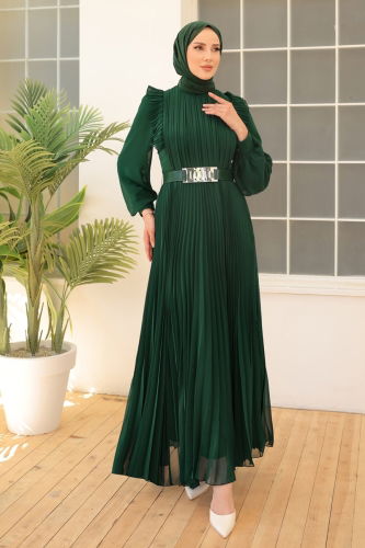 moda selvim Evening Wear 4643D170 Emerald - Thumbnail