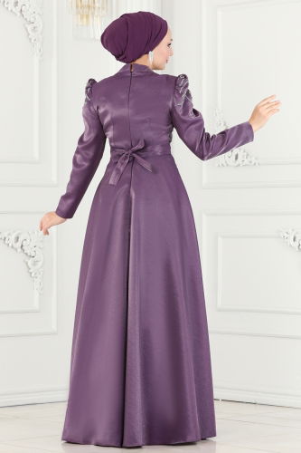 moda selvim Evening Wear 5226PCT864 Lilac - Thumbnail