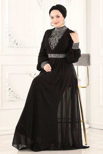 A.L.M. - 52863ALM181 اسود فساتين سهره