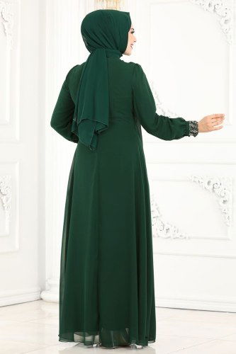 moda selvim Evening Wear 52864ALM181 Emerald - Thumbnail