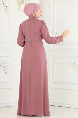 moda selvim 52874ALM181 الزهري فساتين سهره - Thumbnail