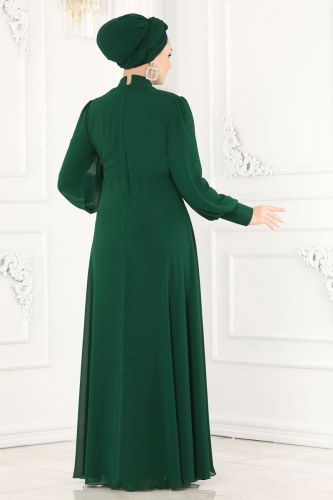 moda selvim 5337AB368 الزيتي فساتين سهره - Thumbnail