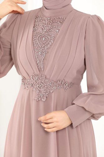 moda selvim Evening Wear 5337AB368 Powder - Thumbnail