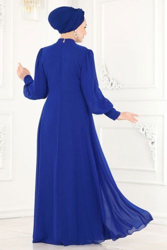 moda selvim Evening Wear 5337AB368 Saxon Blue - Thumbnail