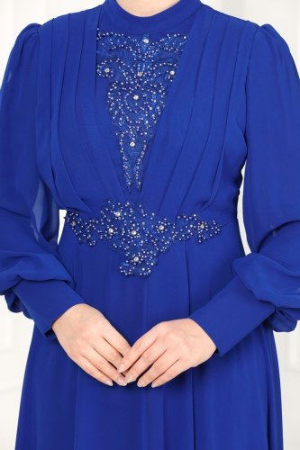 moda selvim Evening Wear 5337AB368 Saxon Blue - Thumbnail