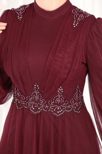moda selvim 5359AB368 الخمري فساتين سهره - Thumbnail