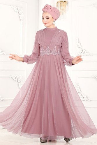 moda selvim 5359AB368 الزهري فساتين سهره - Thumbnail