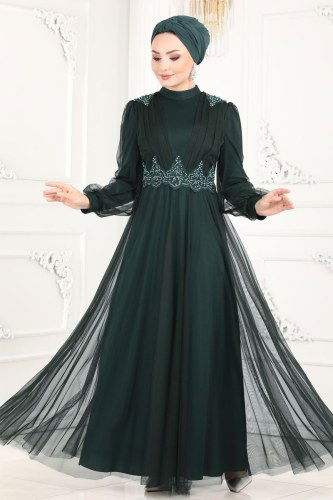 moda selvim 5359AB368 الزيتي فساتين سهره - Thumbnail