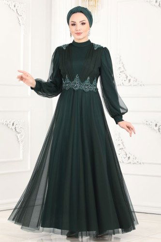 moda selvim 5359AB368 الزيتي فساتين سهره - Thumbnail