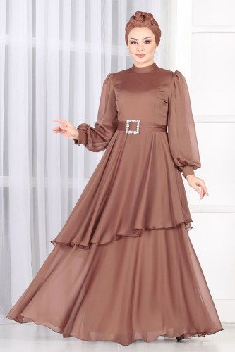 moda selvim 5396AB368 ارجواني فساتين سهره - Thumbnail