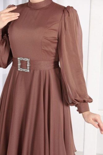 moda selvim 5396AB368 ارجواني فساتين سهره - Thumbnail