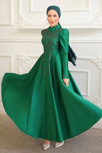 moda selvim Evening Wear 6357YG95 Emerald - Thumbnail