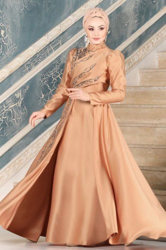 moda selvim Evening Wear 6448YG95 Light Bronze - Thumbnail