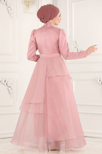 moda selvim Evening Wear 6449YG95 Powder - Thumbnail