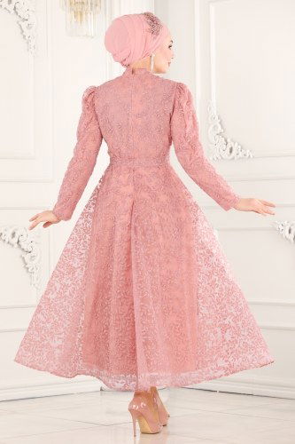 moda selvim Evening Wear 6454YG95 Powder - Thumbnail