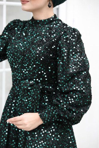 moda selvim Evening Wear 6455YG95 Emerald - Thumbnail