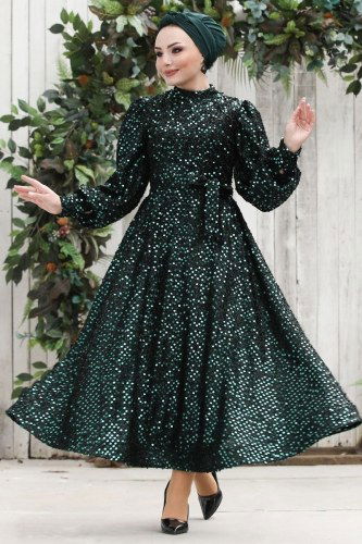 moda selvim Evening Wear 6455YG95 Emerald - Thumbnail