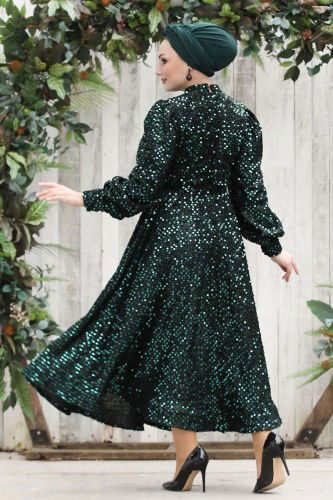 moda selvim Evening Wear 6455YG95 Emerald - Thumbnail