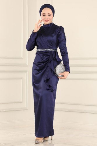 Y.G.S - 6456YG95 كحلي فساتين سهره