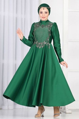 moda selvim Evening Wear 6462YG95 Emerald - Thumbnail