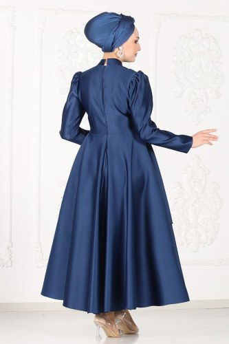 moda selvim Evening Wear 6464YG95 Navy Blue - Thumbnail
