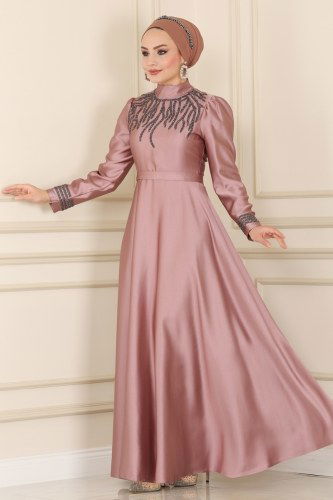 moda selvim Evening Wear 6468YG95 Powder - Thumbnail