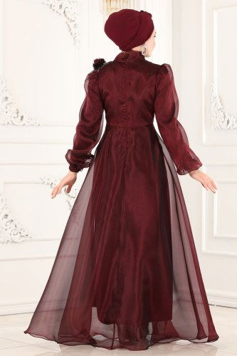 moda selvim Evening Wear 6473YG95 Claret Red - Thumbnail